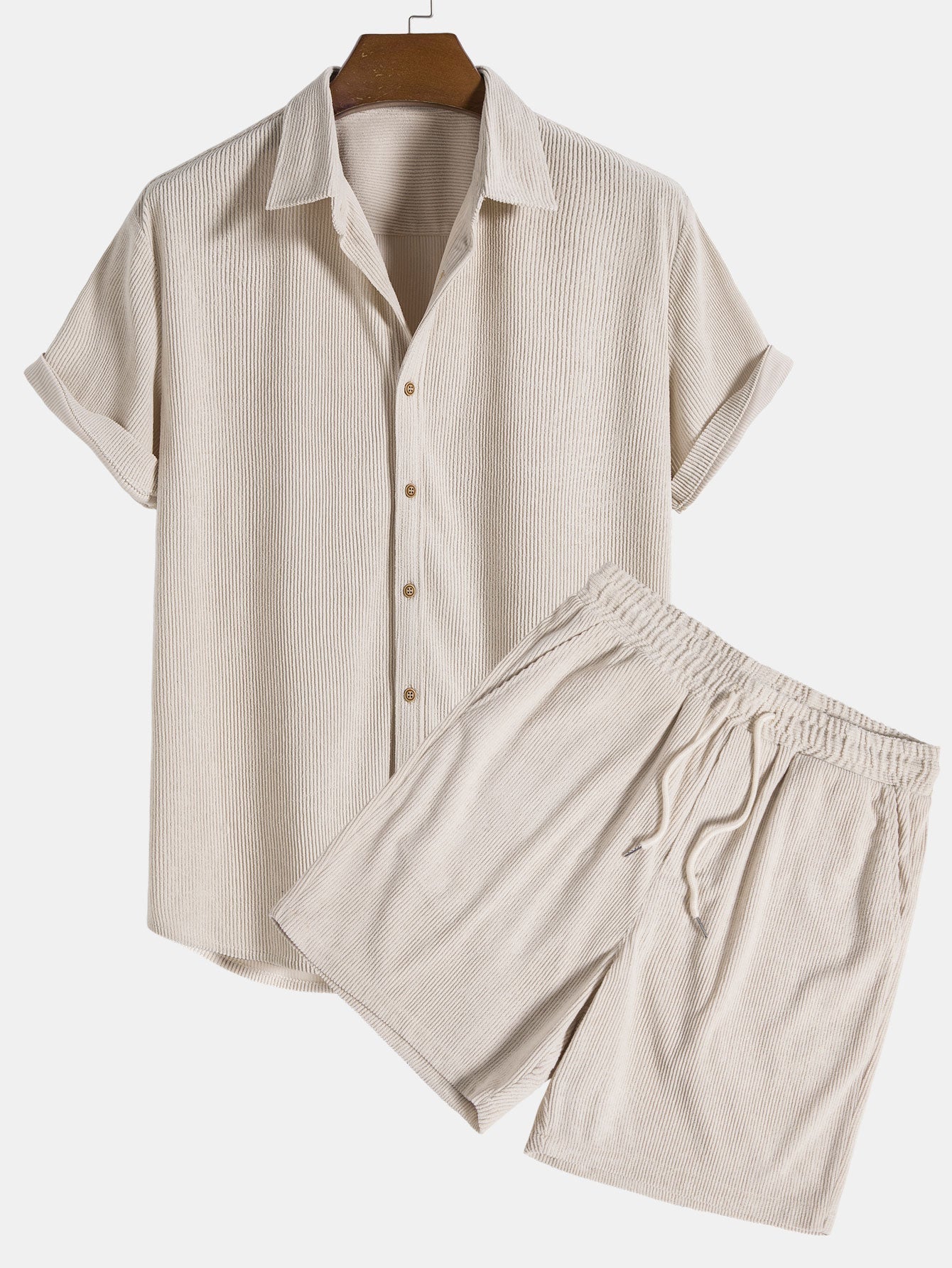 Corduroy shirt and shorts for men