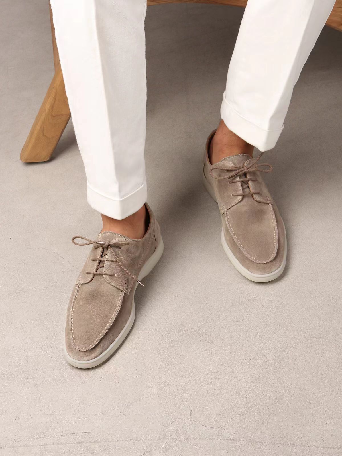 Suede lace-up Loafers