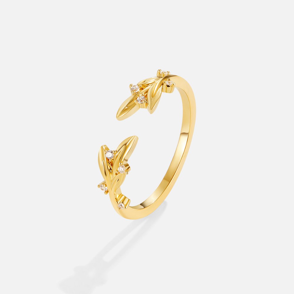 Gold & Crystal Vine Ring